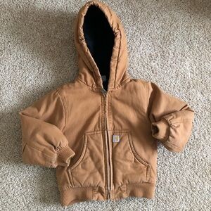 Carhartt Classic Canvas Jacket Kids Hooded Fully Lined quilted Coat Size 4T